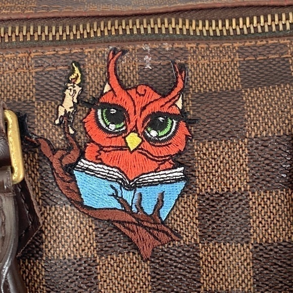 Louis Vuitton Damier Ebene Speedy 30 Custom Owl Accent Detail - Picture 7 of 17